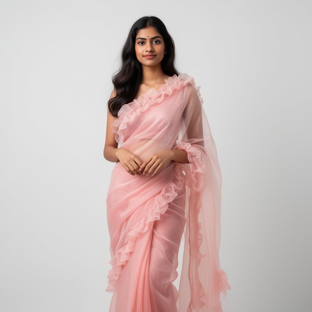 Ruffle Organza Saree