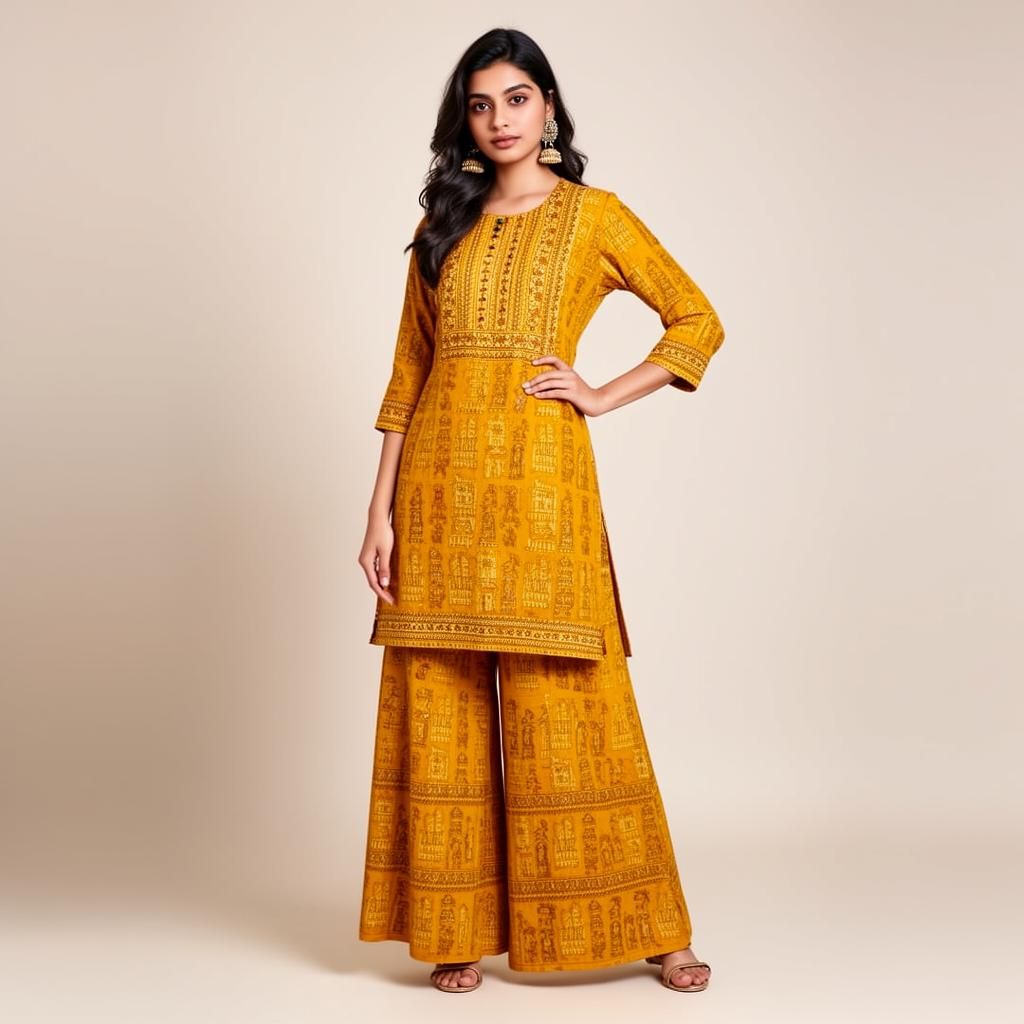Block Print Palazzo Set